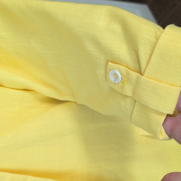 Bandit & The Babe Yellow Linen Cotton Blend Women's Oversized Blazer Size Sm - Picture 3 of 10